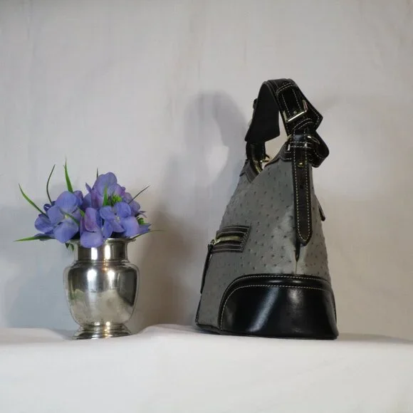 Dooney & Bourke Embossed Ostrich Style Leather Bag, Wallet, Checkbook Cover EUC - Picture 4 of 16